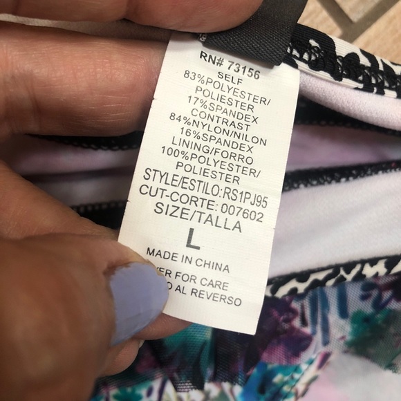 NWT Kenneth Cole Reaction ($46) BRIGHT Bikini Swim Hipster Bottom W/mesh Ruffle. - Picture 5 of 8